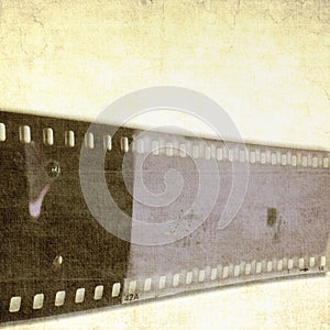 Vintage sepia textured film strip frame or background