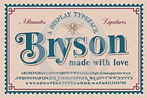 A vintage serif typeface with a big set of alternates and ligatures photo
