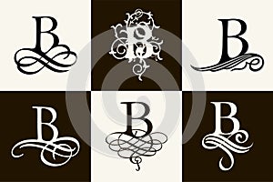 Vintage Set . Capital Letter B for Monograms and Logos.