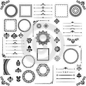 Vintage Set of Horizontal, Square and Round Elements