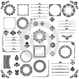 Vintage Set of Horizontal. Square and Round Elements