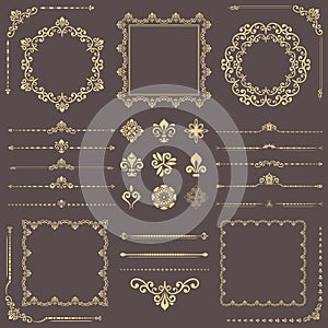 Vintage Set of Horizontal, Square and Round Elements