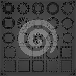 Vintage Set of Horizontal, Square and Round Elements
