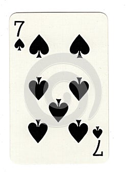 Vintage seven of spades playing card.