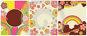 Vintage seventies psychedelic illustration set