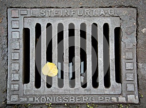 Vintage sewer grate, Kaliningrad