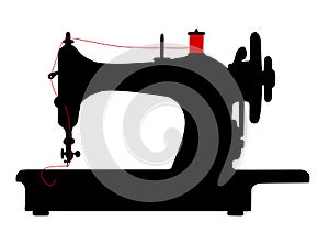 Vintage sewing machine icon symbol