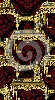 Vintage Sewing Machine Pattern Design