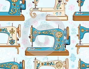 Vintage Sewing Machines Pattern