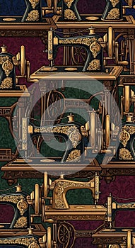 Vintage Sewing Machines Pattern