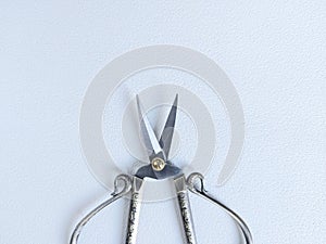 vintage sewing scissors. isolated background