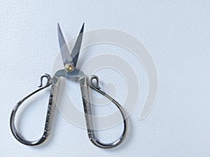 vintage sewing scissors. isolated background