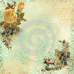 Vintage Shabby Chic background with flowers