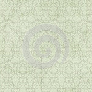 Vintage shabby chic green damask background photo