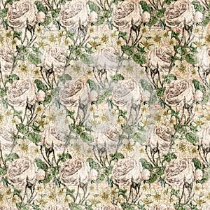 Vintage Shabby chic rose background texture