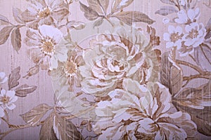 Vintage shabby chic wallpaper with floral victorian pattern