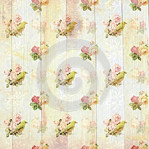 Vintage shabby floral wallpaper