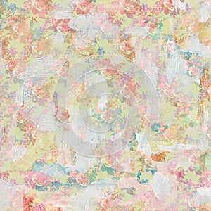 Vintage shabby painted floral roses background seamless pattern