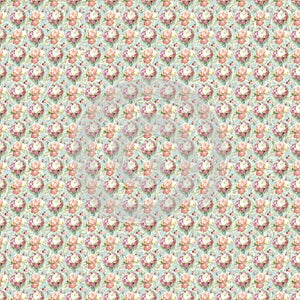 Vintage shabby seamless repeat flower pattern wallpaper