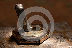 Vintage worn switch is macro