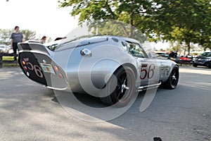 Silver racing Shelby Daytona driven