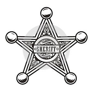 Vintage sheriff badge star concept