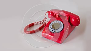 Vintage shiny Red rotary dial Telephone