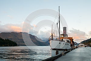 Vintage ship at Lake Wakatipu, Queenstown, New Zealand