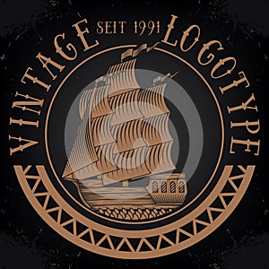 Vintage ship logotype