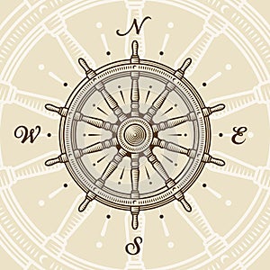 Vintage ship wheel