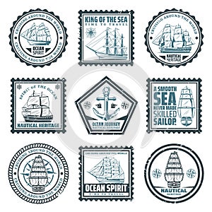 Vintage Ships And Vessels Stamps Set