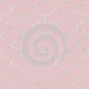 Vintage silver moroccan seamless pattern.