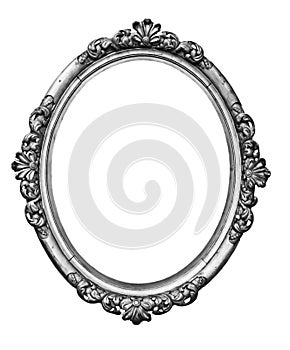 Vintage silver oval frame