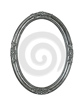 Vintage silver oval round picture frame