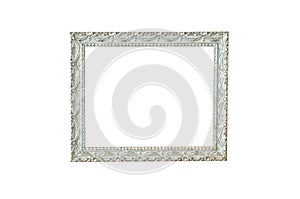 Vintage silver picture frame isolated