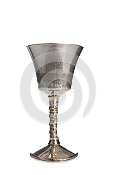 Vintage silver plated goblets isolated