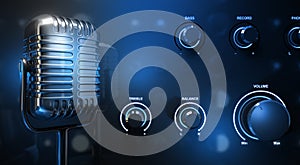 Retro Microphone and Control Panel.