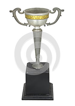 Vintage Silver trophy isolated With clipping path