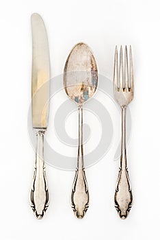 Vintage silverware set photo