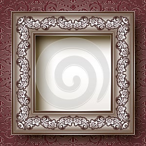 Vintage silvery floral frame