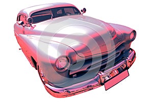 Vintage Silvery-Pink Car 50-60th