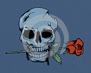 Vintage Skull and Roses.