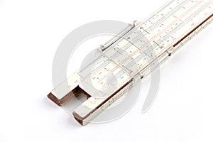 Vintage slide rule calculating and measuring instrument.