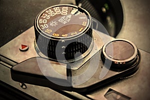 Vintage slr camera detail