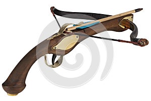 Vintage small crossbow isolated on white