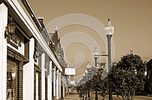 Vintage small-town sidewalk