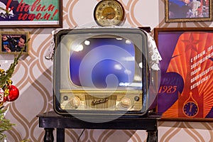 Vintage Soviet TV from 1959 50s retro.
