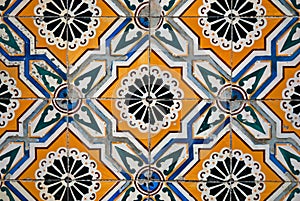 Vintage spanish style ceramic tiles photo