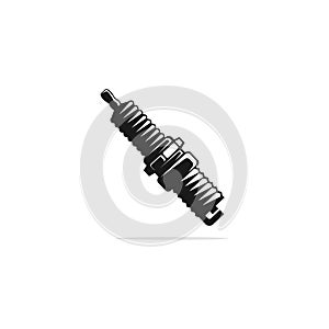 Vintage spark plug logo design in white background,monochrome,template vector