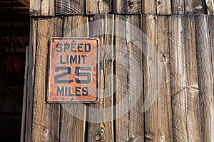 Vintage speed limit sign